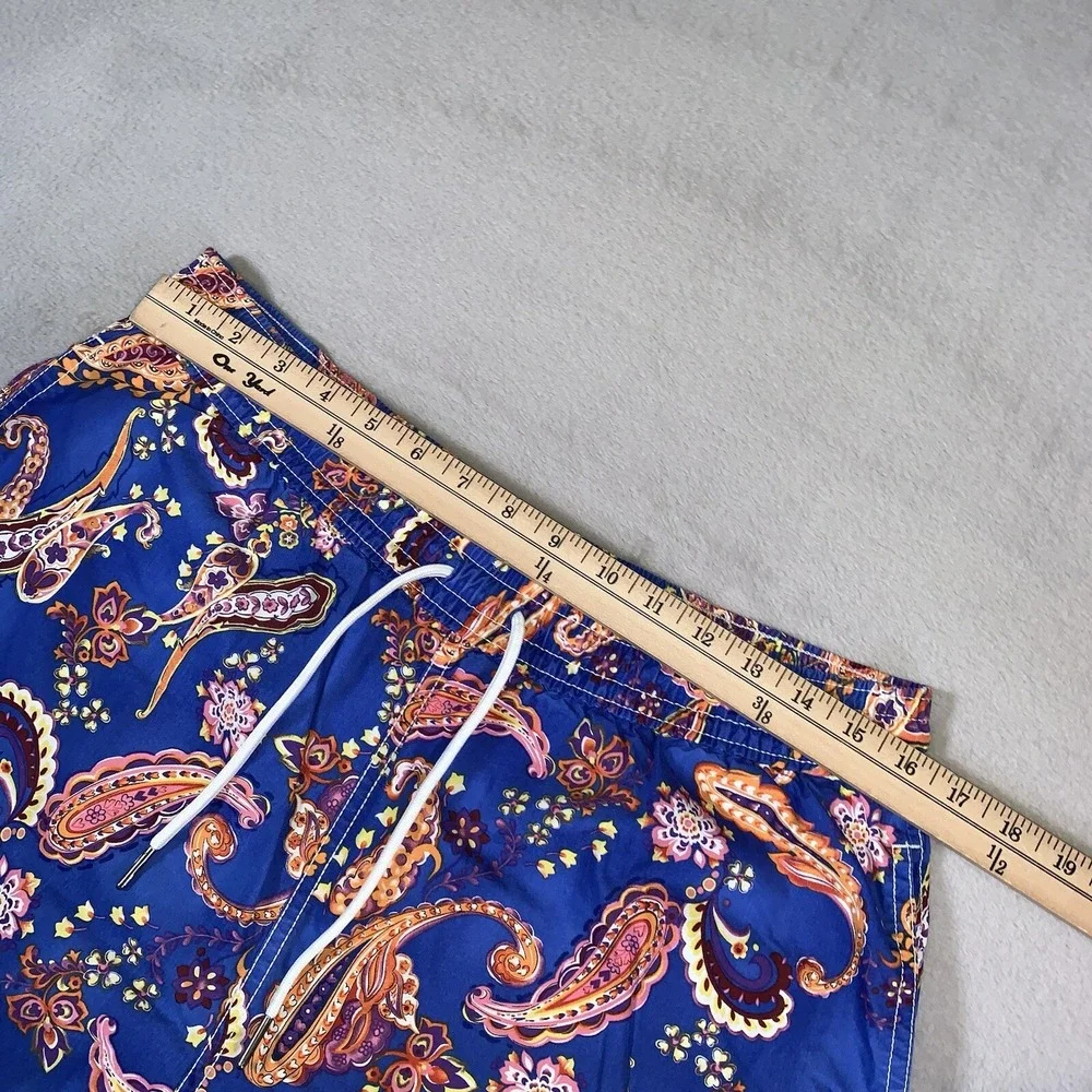Polo Ralph Lauren Swim Trunks Mens Large Blue All Over AOP Design Mesh‎ Lining